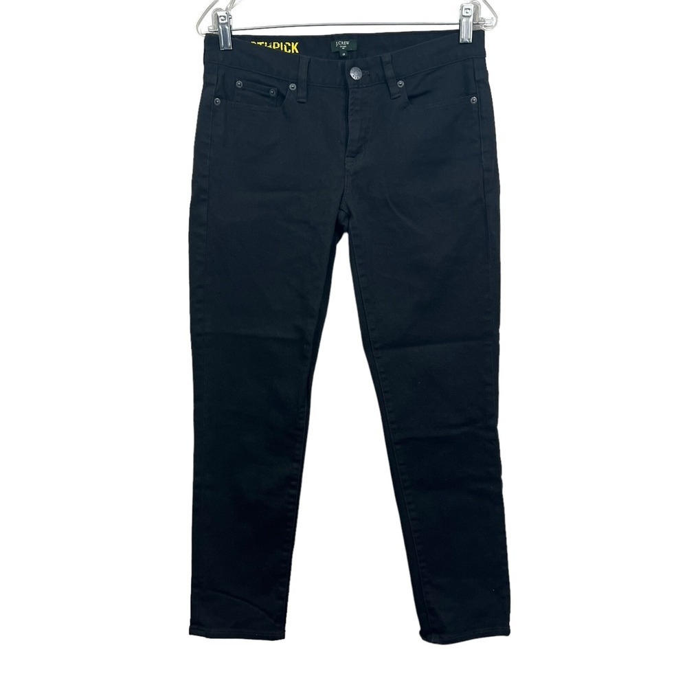 J. Crew Womens Jeans Toothpick Stretch Slim Leg 5 Pocket Zip Fly Black Size 28*